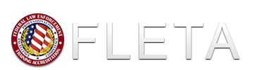 Federal Law Enforcement Training Accreditation seal with the acronym FLETA