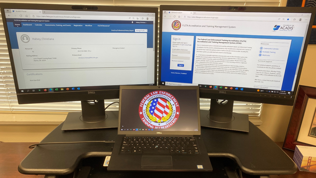 Computer screens displaying the Accreditation and Training Management System