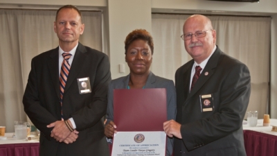 Pictured Left to Right: FLETA Board Chair Ronald Ward, FLETA Team Leader Tanya Gregory, and FLETA Executive Director Dr. Gary Mitchell Pictured Left to Right: FLETA Board Chair Ronald Ward, FLETA Team Leader Tanya Gregory, and FLETA Executive Director Dr. Gary Mitchell