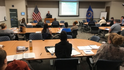 FLETA Program Manager CJ Ross teaching the assessor training program FLETA Program Manager CJ Ross teaching the assessor training program