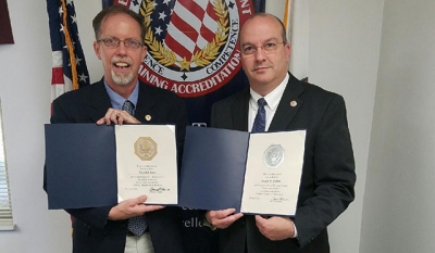 CJ Ross and Joseph M. Collins with their service awards CJ Ross and Joseph M. Collins with their service awards