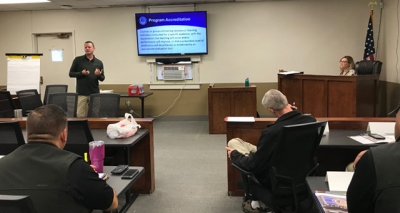 Program Managers JJ Hensley and Jennifer Kasper teaching the FLETA Fundamentals