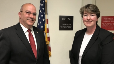 Joe Collins and Christiana Halsey at the offices of the House Committee on Homeland Security