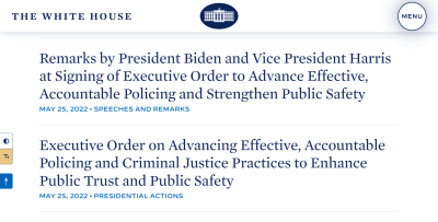 White House.gov Briefing Room Website