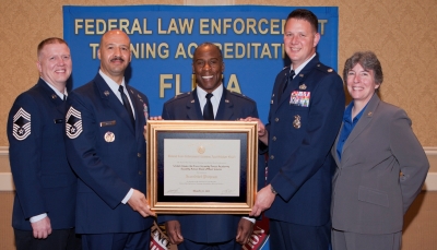 CMSGT Eric Stewart, CMSGT Paul Zidack, Brigadier General Jimmy E. McMillian, Director AFSF, Lt. Col. Christopher Echols, Catherine Jeffryes CMSGT Eric Stewart, CMSGT Paul Zidack, Brigadier General Jimmy E. McMillian, Director AFSF, Lt. Col. Christopher Echols, Catherine Jeffryes