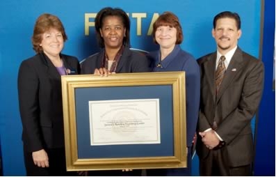 The award was presented to: Julia Pierson, Renee Triplett, Dr. Mary Kay Armour and Andy Bettencourt (not pictured were Kathy Wilson, Kim Canitz & LaNettae Scott) The award was presented to: Julia Pierson, Renee Triplett, Dr. Mary Kay Armour and Andy Bettencourt (not pictured were Kathy Wilson, Kim Canitz & LaNettae Scott)